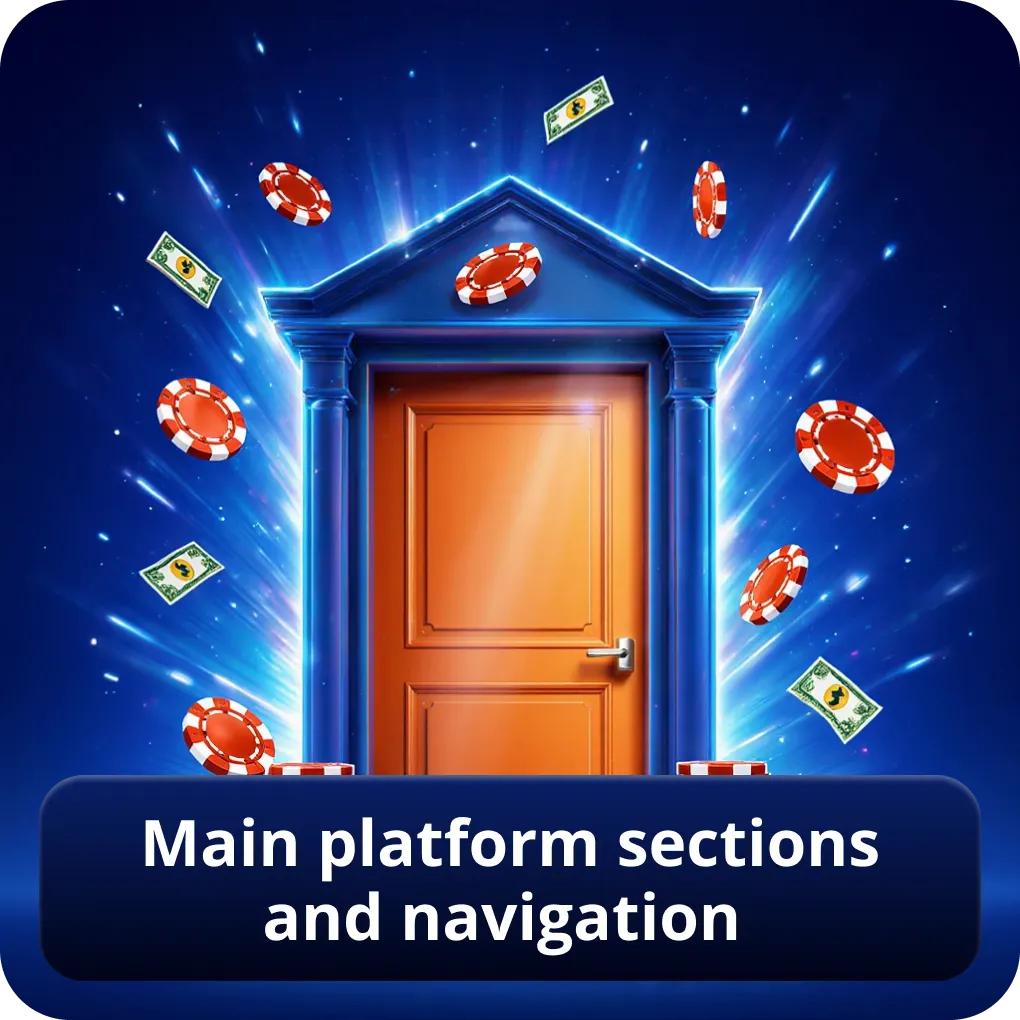 Main platform sections and navigation
